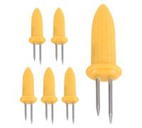 Kueohse 6 Pezzi di Mais per Mais Spiedini per Mais con Pannocchia nel Acciaio Inossidabile con Manico nel Silicone