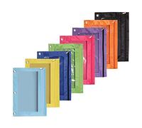 Kueohse 8 astucci con chiusura a 3 anelli, in tessuto colorato, astuccio e durevole con trasparente, Come mostrato