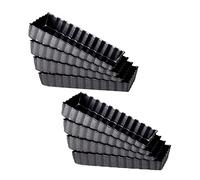 Kueohse 8 Pezzi di Teglie per Crostate Antiaderenti Rettangolari con Fondo Rimovibile, per Crostate Scanalate per La Cottura di Biscotti Alla Torta di Frutta