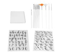 Kueohse Alfabeto Torta Timbro Strumenti Timbro Lettere Fondente Timbro con Pennello , Numeri Fondente Stampo per Decorazione Torta