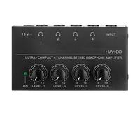 Kueohse Amplificatore per Cuffie Monitor A 4 Vie HA400 Nero Amplificatore per Monitor per Cuffie con Spina UE AC100-240V