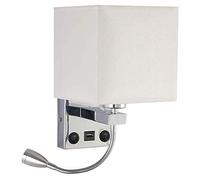 Kueohse Applique Da Parete un LED Applique Da Letto Comodino Applique con Interruttore Testata Interna USB Applique Da Parete per Hotel di Casa (Lampadine)