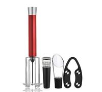 Kueohse Apribottiglie A Pompa Ad Aria Apribottiglie In Acciaio Inossidabile con Pompa Ad Aria Tappo del Vino Rosso A Pressione D'Aria Tappo per Birra In Acciaio Inossidabile Levatappi Rosso