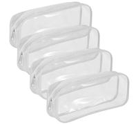 Kueohse Astuccio Trasparente da 4 Pezzi Astuccio per Matite Trasparente di Grande Capacità Astuccio per Penna nel PVC con Cerniera