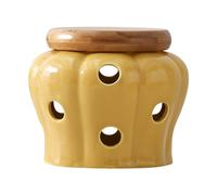 Kueohse Barattolo per La Conservazione 'Aglio In Ceramica con Coperchio Testa D'Aglio Traforata Vuota Barattoli per La Conservazione 'Aglio, Peperoncino, Candela, Paralume