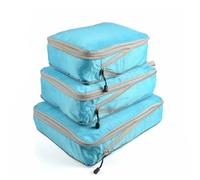 Kueohse Borsa da Viaggio da 3 Pezzi Borsa Portatile con Organizer per Bagagli Pieghevole Impermeabile da Viaggio Azzurro