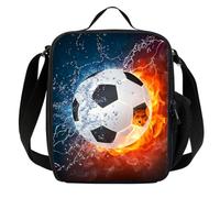 Kueohse Borsa per il Pranzo da Calcio per Ragazzi e Ragazze, Borsa Termica Riutilizzabile per il Pranzo Caldo con Portabottiglie, per Picnic Scolastico, Viaggi