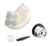 Kueohse Capsule Riutilizzabili nel Confezione da 1 con Coperchi nel Alluminio - Capsule Ricaricabili nel Acciaio Inossidabile per Macchine