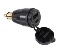 Kueohse Caricatore impermeabile per moto DIN con presa QC3.0 USB e tipo C da 30 W