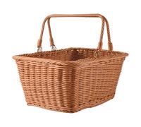 Kueohse Cestino del Rattan del Supermercato Tessuto Cestino del Picnic Tessuto Cestino di Picnic Portatile Fatto un Mano Artificiale Durevole del Rattan