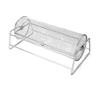 Kueohse Cestino per barbecue in acciaio , spiedo girevole, gabbia per friggere, accessorio per barbecue per cottura uniforme