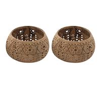 Kueohse Ciotola di cocco candela,Portacandele in cocco,Portacandele in noce di cocco fatto a mano per Tealight Piccole colonne,Ciotola di stoccaggio