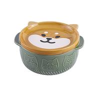 Kueohse Ciotole di Noodle per Cani di Gatto nel Ceramica Giapponese del Fumetto con Coperchi Zuppa di Animali Carini Insalata Ciotola di Frutta da Cucina A