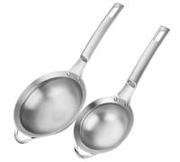 Kueohse Colino con Foro, Maglia Fine, In Acciaio, Piccolo Colino con Manico In Metallo, Mini Setaccio, Set da 2 per Cucina