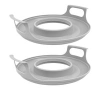 Kueohse Confezione da 2 supporti per microonde con manici, per forno a microonde, per microonde