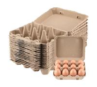 Kueohse Confezione da 20 Cartoni per Uova, Cartoni per Uova Quadrati In Pasta di Carta, Contenitori per Cartoni per Uova, Vassoio per Uova Vuoto, Supporto per Uova In Polpa