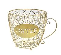 Kueohse Contenitore universale per capsule di caffè, colore nero, per casa, caffè, hotel, dorato