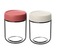 Kueohse Contenitori per Avena con Coperchio Barattoli per Insalata A Bocca Larga Contenitori per Stoccaggio A Prova di Perdite Barattoli di Vetro con Coperchi Ermetici 2 Pezzi