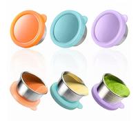 Kueohse Contenitori per Condimenti per Insalata 3 Pezzi da 50 Ml da Asporto, Contenitori per Condimenti nel Acciaio Inossidabile con Coperchi nel Silicone per Bento Box
