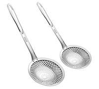 Kueohse Cucchiaio per Schiumarola, Cucchiai con Filtro In Acciaio Inossidabile 304, per Friggitrice per Schiumarola da Cucina In Metallo, Diametro 4,3 e 5,9 Pollici