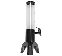 Kueohse Distributore di Birra un Torre da 1,5 Litri Rubinetto Integrato Facile da Pulire con Tubo del Ghiaccio e Distributore di Bevande un Torre Trasparente con Luce un LED Nero