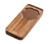 Kueohse Elegante Vassoio da Tè In Noce, Design A Fiore di Prugno, In Legno Massello, Doppio Uso, per Tè Asciutto e Bagnato, Ideale per Gli Amanti del Tè