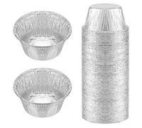 Kueohse Foglio di Alluminio Ramekin Bicchiere di Carta in Foglio di Alluminio Confezione da 150 Bicchierini di Alluminio Monouso Ramekin