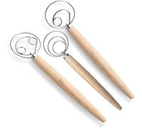 Kueohse Impastatrice Danese Frusta per Pane, 3 Pezzi Frusta Olandese nel Acciaio Inossidabile per Torta Dessert Pane Pizza Pasticceria Cucina Strumento di Cottura