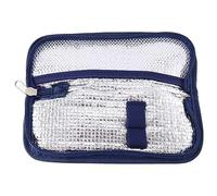 Kueohse Insulina portatile Cooler Bag Insulina Diabetica Viaggi Case Refrigeratore Pillole Lattina Alluminio Ghiaccio Sacchetto (Blu Marino)