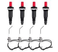 Kueohse Kit Accensione Piezoelettrica un Spinta Propano 4 Pezzi con Elettrodo Cer Filettato Candela 30 Cm per Griglia un Gas