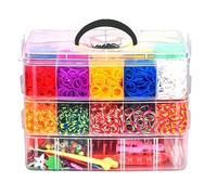 Kueohse Kit di Braccialetti per Cassetta Degli Attrezzi, Elastici Fatti A Mano DIY, Giocattoli per Lavorare A Maglia, Giocattoli con Perline, per Ragazze