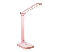 Kueohse Lampada da Scrivania A LED, Dimmerabile A 3 Livelli, Luce Notturna, Protezione Degli Occhi, Ricaricabile Tramite USB, Pieghevole, Rosa