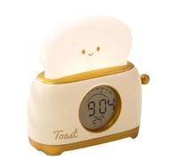 Kueohse Lampada Notturna Toast con Funzione di Temporizzazione e Dimmer Infinito Lampada A LED 1200mAh Tre Set di Sveglia Ornamenti per Tavolino da Notte per Camera da Letto, Comodino, Scrivania