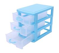 Kueohse Mini cassetto traslucido tipo scatola di immagazzinaggio di plastica (blu 3 strati)
