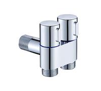 Kueohse Mini Rubinetto Multifunzione nel 1 nel 2 Uscite Rubinetto per Lavatrice un Doppio Cromato per Lavatrice e WC-B