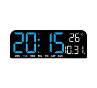 Kueohse Orologio da Parete Digitale A LED con Temperatura, Data, 2 Allarmi, Timer per il Conto Alla Rovescia e Luminosità Regolabile Orologio da Tavolo Durevole Facile da Installare Facile da Usare -B