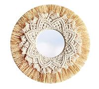Kueohse Paglia tessuta alberghiera con decorazione da parete Boho tessuto a mano decorazione macramè