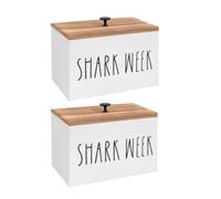 Kueohse Porta Assorbenti da 2 Pezzi per Bagno, Contenitore per Bagno In Legno, con Coperchio, Divisorio Mobile In Legno, Organizer Femminile