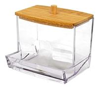 Kueohse Porta Cotton Fioc Dispenser per Cotton Fioc, Scatola Portaoggetti per Decorazioni da Tavolo da Bagno, Staffa Trasparente per La Conservazione