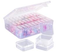 Kueohse Scatola Organizer con Perline, Una Grande Scatola Trasparente con 30 Contenitori Piccoli In Plastica Trasparente, Scatola Portaoggetti Portatile