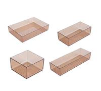 Kueohse Scatola Portaoggetti da Scrivania, Cassettiera, Separatore In Plastica, Contenitore per da Cucina, Contenitore per Cosmetici Trasparente Sovrapposto