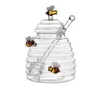 Kueohse Serbatoio In Vetro A D'Ape per Utensili da Cucina Contenitore per con Mestolo e Coperchio Bottiglia per per Feste In Cucina