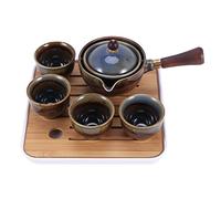 Kueohse Set da Tè nel Porcellana Cinese Gongfu Set da Teiera Portatile con Macchina per il Tè un Rotazione 360 e Infusore Portatile Tutto nel un Regalo B