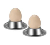 Kueohse Set di 2 contenitori per uova, in acciaio , per uova, per uova sode, soffici, espositore da cucina