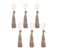 Kueohse Set di 6 Portatovaglioli nel Legno Decorato con Perline con Tovaglia da Tavola Accessori Decorativi per Feste di Matrimonio Portatovaglioli Stile Naturale