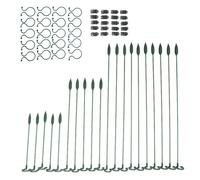 Kueohse Set di 60 pezzi per piante - 20 confezioni di bastoncini per piante (3 dimensioni), 20 clip per piante e 20 clip per orchidee