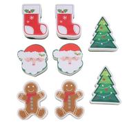 Kueohse Set di 8 spugne natalizie per la cucina, spugna double face per lavare i piatti con motivi di Babbo Natale, albero di Natale e pan di .