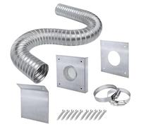 Kueohse Set di aspirazione 'aria per forno a pellet, 2 x 60, set di aria fredda per tubo a pellet, tubo flessibile in alluminio per forno