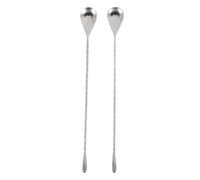 Kueohse Set di cucchiai miscelatori in acciaio con 2 strumenti professionali da cocktail bar (12) design a goccia in stile giapponese