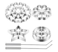Kueohse Set di Stampi In con, Stampo Bunuelos con Manico, Kit per La Preparazione di Timbri da Cucina, Tagliabiscotti, Stampo per Waffle In Lega di Alluminio